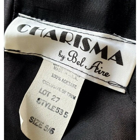 Charisma by Bel Air Black Formal Maxi Gown Embroider Lace Off Shoulders EUC 5/6 - Picture 4 of 5